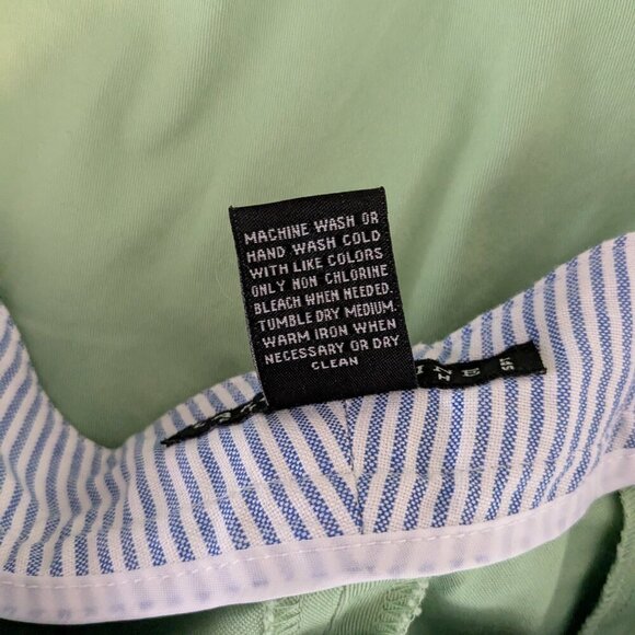 LARRY LEVINE Lime Green High Rise Front Zip Stretch Cropped Pants; Size 16 - Picture 4 of 4